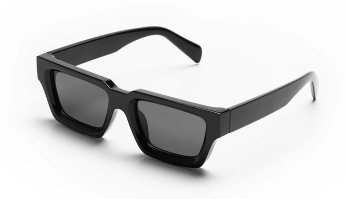 Bold Rectangular Black Sunglasses