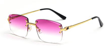 Load image into Gallery viewer, Luxury Gold Rimless Square Sunglasses
