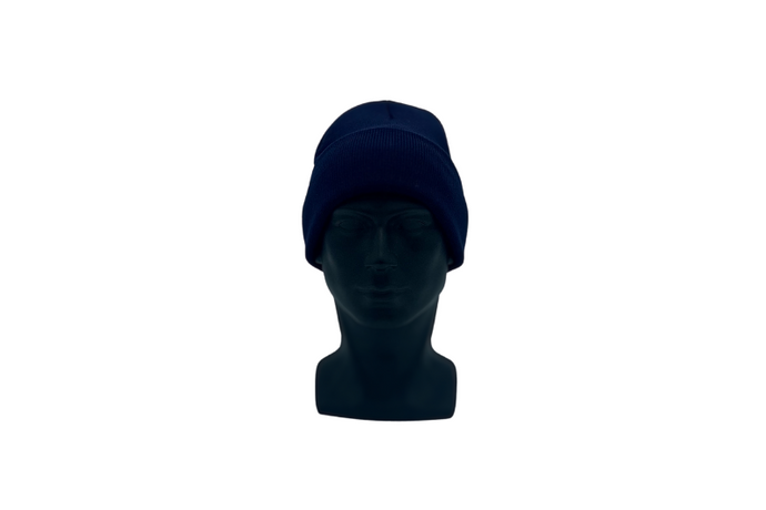 Navy Blue Silk-Lined Beanie