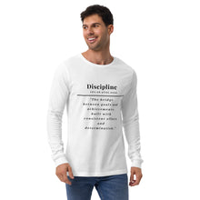 Load image into Gallery viewer, Discipline Long Sleeve Tee (White)
